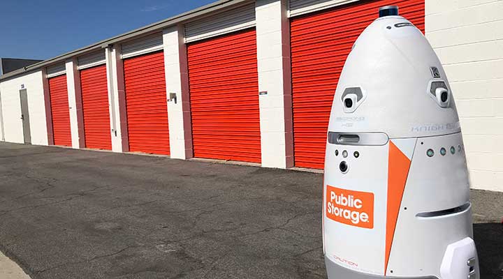 public storage robot surveys the property